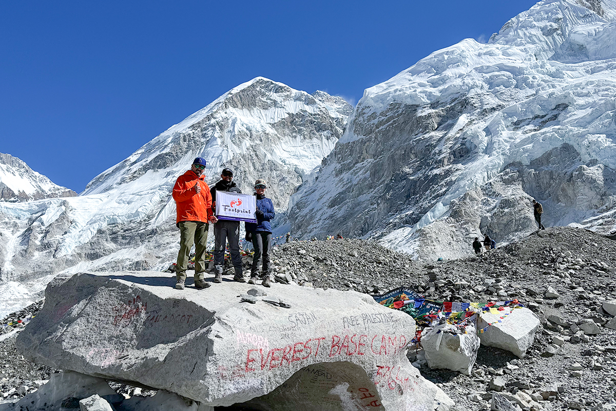 Everest base camp stone